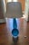 1950s Turquoise Mid Century Glass Table Lamp For Sale - Image 4 of 5