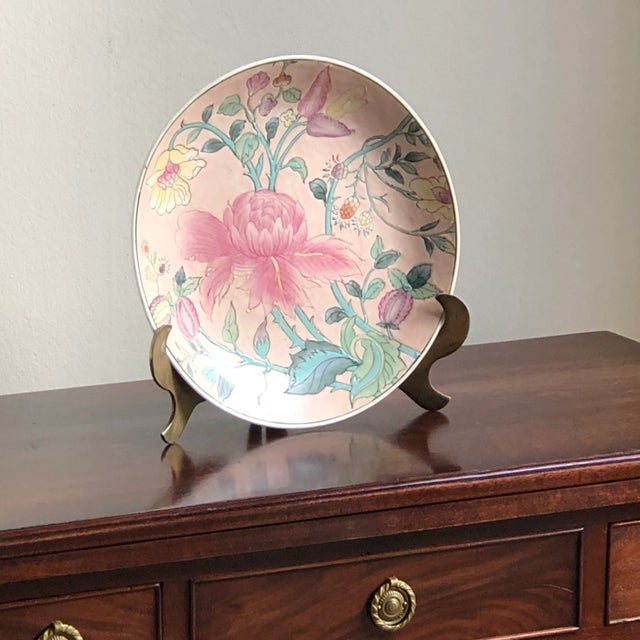 Vintage Chinese Macau Decorative Porcelain Plate For Sale - Image 9 of 12