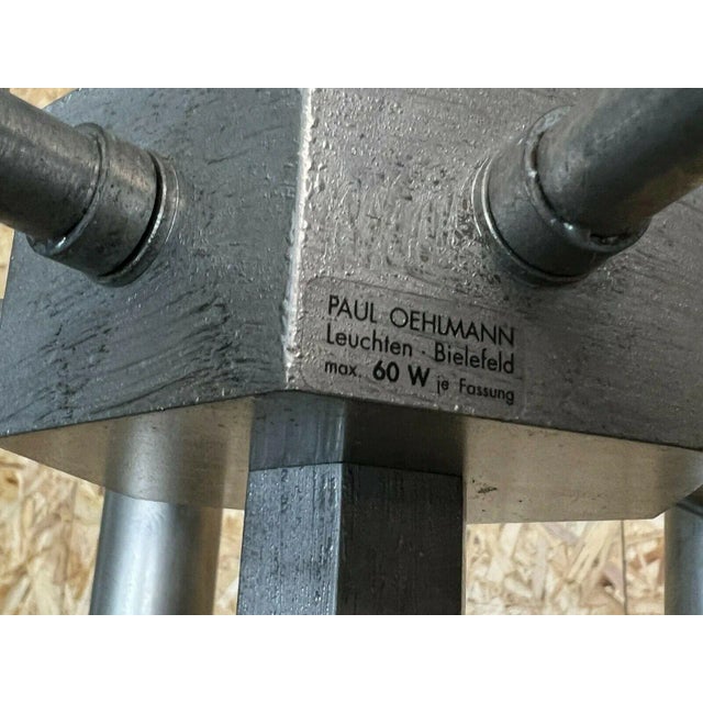 Mid-Century Modern Large Chrome & Metal Chandelier Pendant Lamp For Sale - Image 3 of 14