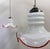 Italian Murano Glass Pendant Lamps with Red Trim, Italy, 1970s, Set of 2 For Sale - Image 5 of 12