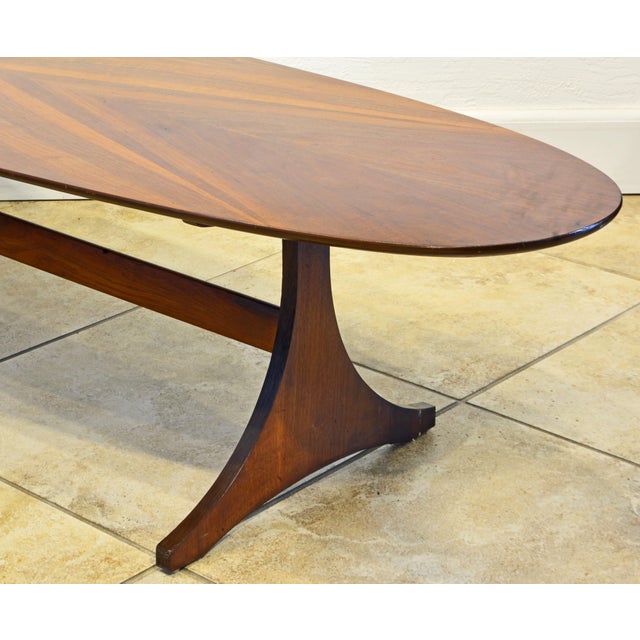 Mid-Century Modern Figured Walnut Elliptical Surf Board ...