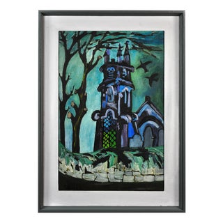 Joan Gillchrest, Church and Churchyard, Mid 20th Century, Oil Painting, Framed For Sale