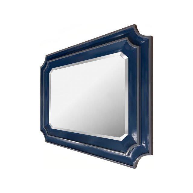 Plastic Ethan Scalloped Mirror Navy For Sale - Image 7 of 11