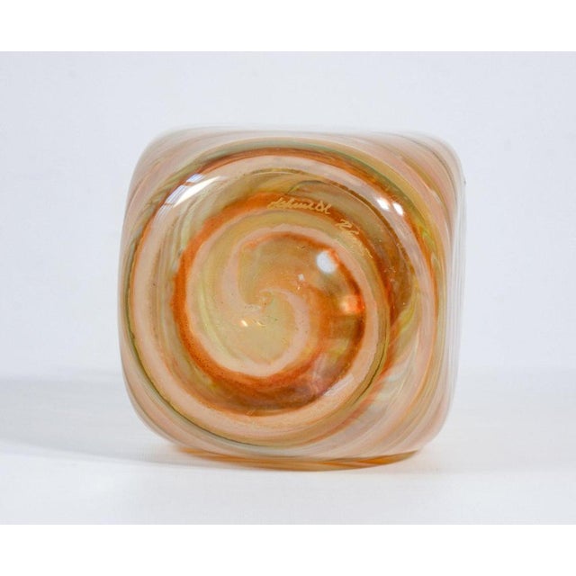 Scandinavian Polychrome Blown Glass Vase For Sale - Image 12 of 14