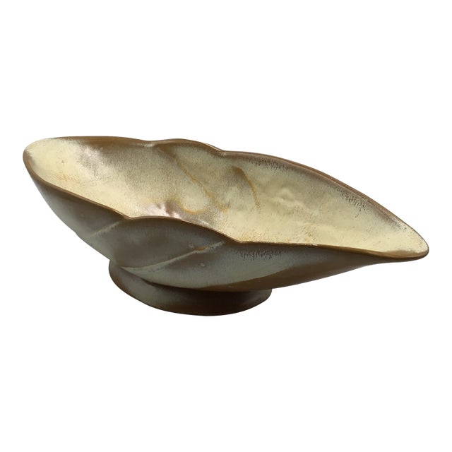 Vintage Frankoma Centerpiece Plainsman Brown Satin Bowl For Sale
