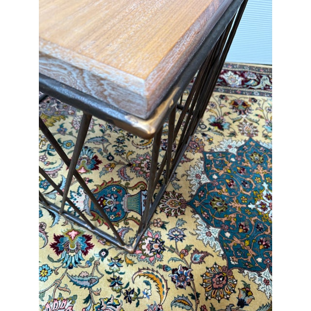 Driftwood + Patinated Bronze End/Side Table For Sale - Image 9 of 12
