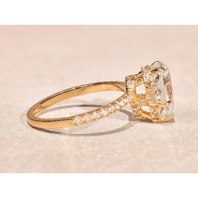 Metal The West River: 2.12 Carat Pear Shaped Diamond Engagement Ring For Sale - Image 7 of 15