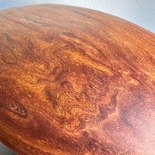 California Modern Exotic Wood Table Sculpture Organic Oval Form For Sale - Image 9 of 11