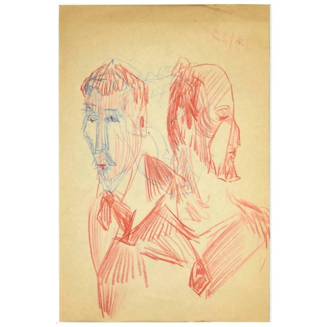 Figures - Original Pastel on Paper by Luigi Galli - Late 19th Century Late 19th Century For Sale - Image 3 of 3