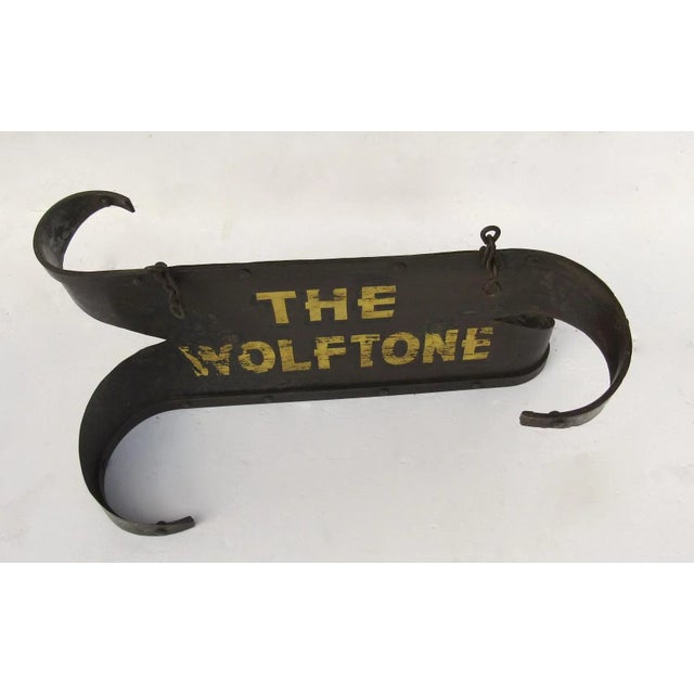 Vintage Metal Sign "Wolftone" Hanging For Sale - Image 4 of 8