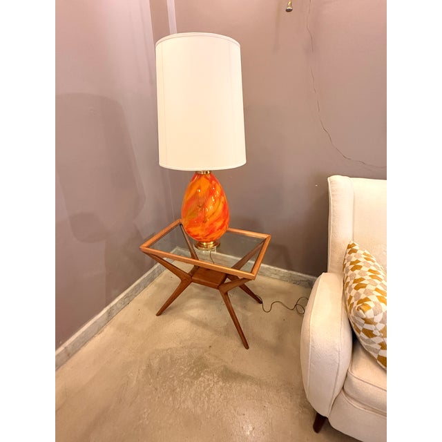 Italian Glass and Wood Coffee Table in the Style of Cesare Lacca, 1940s–50s For Sale - Image 13 of 13