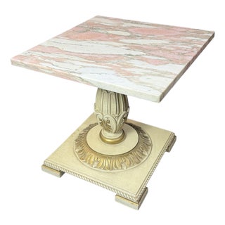 Vintage Italian Marble Top Side Table For Sale