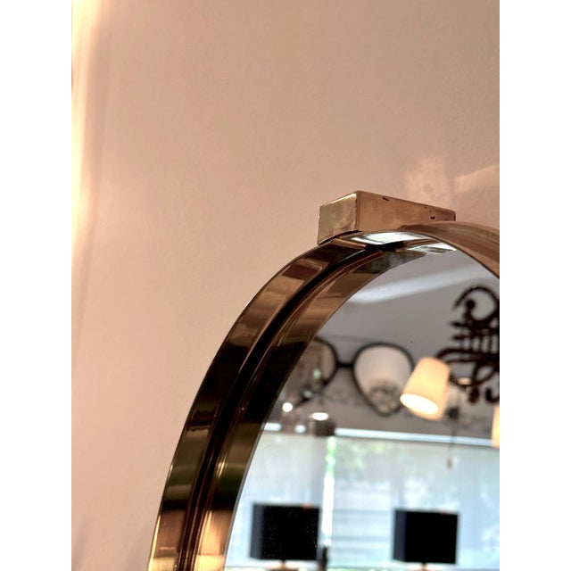 1960s Sergio Mazza Italian 1960's Brass Strap Mirror For Sale - Image 5 of 7