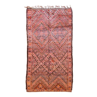 1980s Moroccan Beni MGuild Rug - 13.7 X 6.4 Ft For Sale