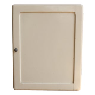 Vintage Wall-Mounted Medicine Cabinet in Ivory-Painted Wood, 1970s For Sale