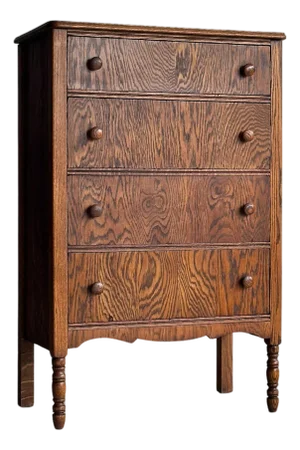 Antique Quarter Sawn Tiger Oak Chest of Drawers