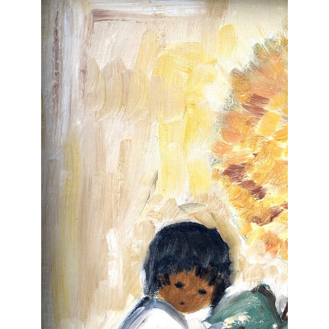 Vintage "Sunflower Boy" DeGrazia Reproduction Painting For Sale - Image 4 of 9
