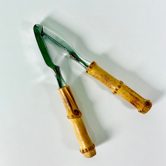 1970s 1970s Vintage Hollywood Regency Coastal Boho Chic Bamboo Handle Nutcracker For Sale - Image 5 of 10