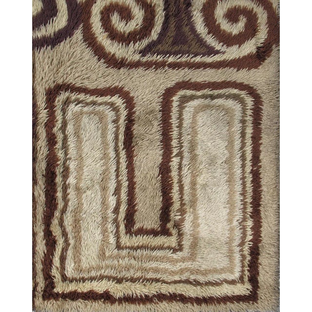 Mid Century Modern European Rug in Brown, Beige, Black, Taupe and Tan For Sale - Image 4 of 7