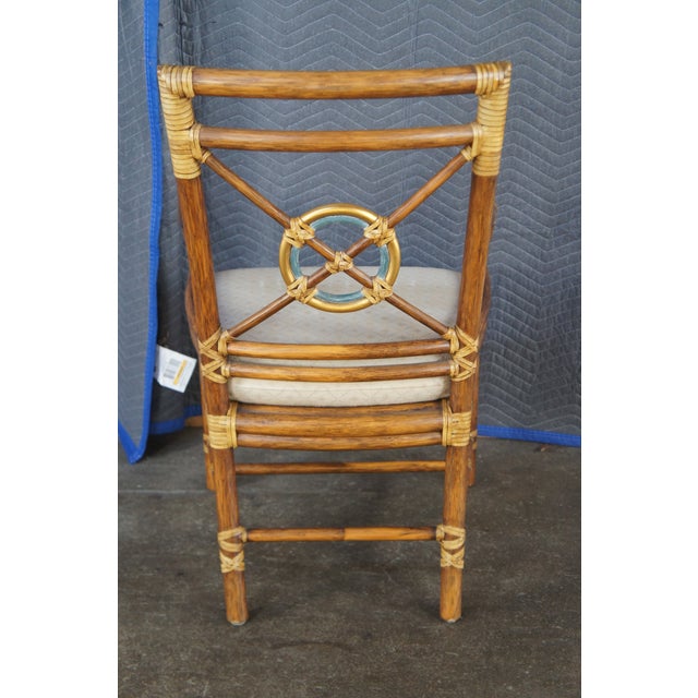Wood 8 McGuire Mid Century Modern Boho Chic Bamboo Target Back Dining Chairs For Sale - Image 7 of 18