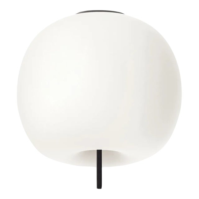 Kushi' Opaline Glass and Metal Ceiling Lamp for Kdln in Black For Sale