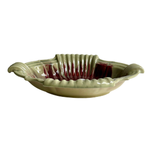 1940s German Art Deco Drip Glaze Celadon Art Pottery Bowl