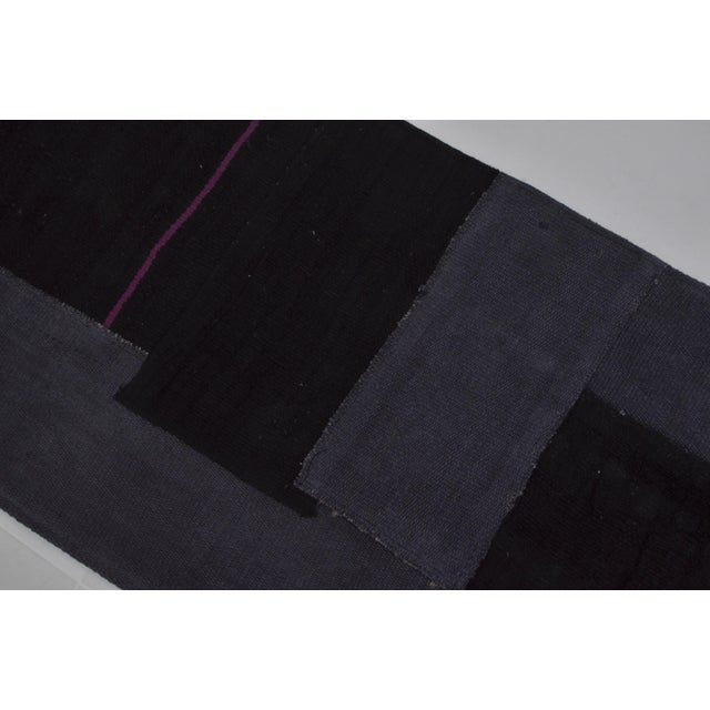 Textile Dark Grey Vintage Hemp Runner For Sale - Image 7 of 9