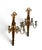 Pair of antique 19th c Gilt Bronze five arm Wall Sconces. Louis XVI Neoclassical design, topped by ribbon bow and very...