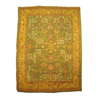 Apple Green Antique Turkish Oushak - 9'4" x 12'6" For Sale