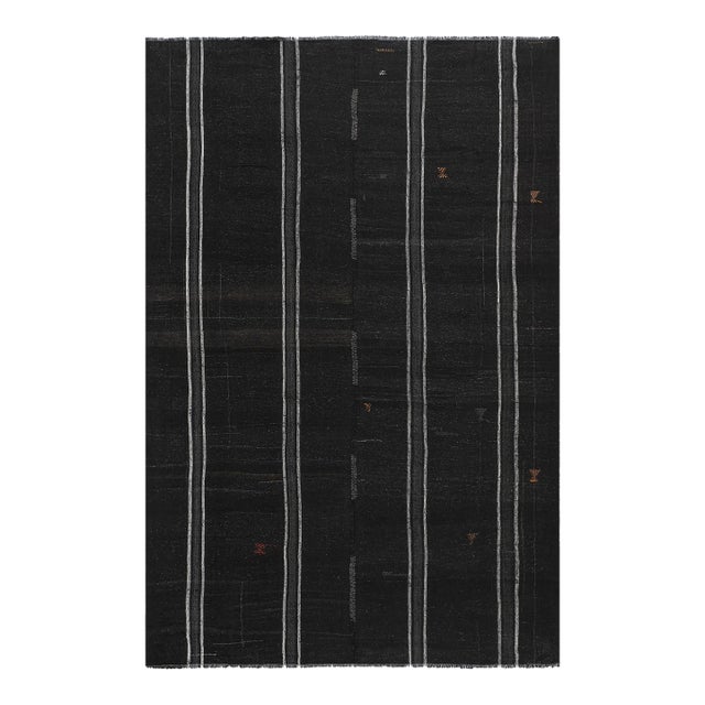 1970s Vintage Nomadic Goat Hair Kilim Rug 7'8" X 11'8" For Sale