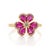 VRJewels Blooming 1.18ct Ruby Diamond Floral Cocktail Ring Size 9 in 14k Yellow Gold For Sale - Image 4 of 15