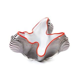 Freeform Art Glass Centerpiece, Signed For Sale