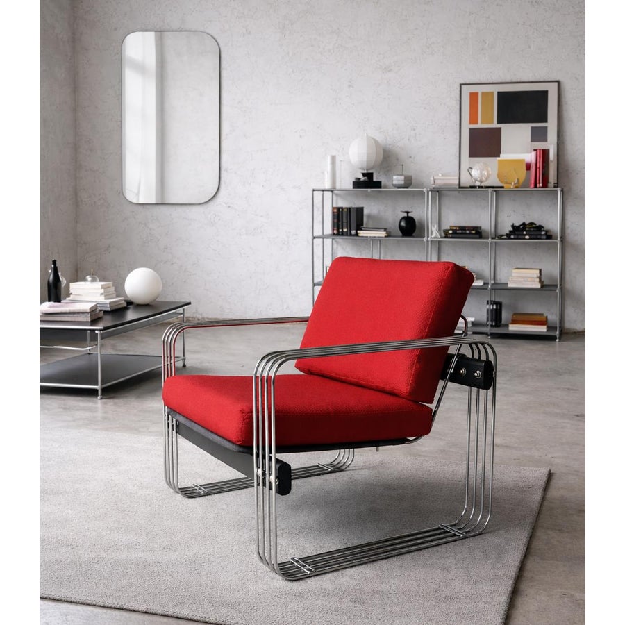 J&M ティファニーレッドソファ　アメリカ　ミッドセンチュリー　モダン　希少 Mid Century Chrome Rod Lounge Chair by Heinz Meier | Chairish