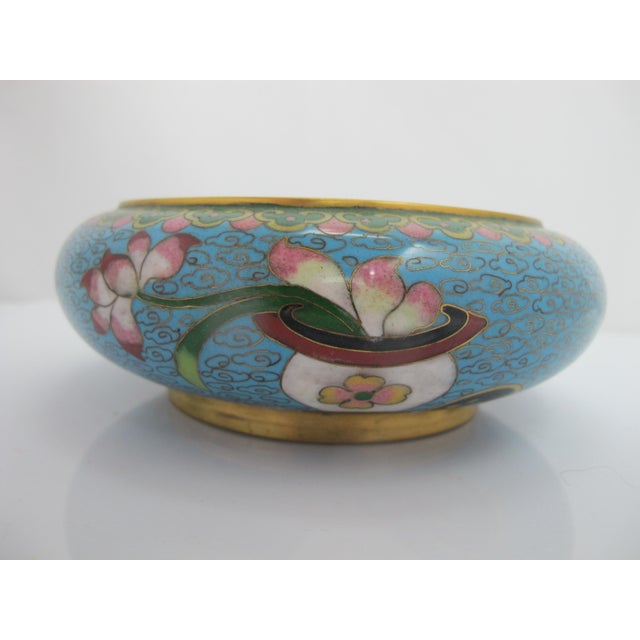 Chinese Turquoise Cloisonne Vase Flower Brush Washer Bowl Custom Stand For Sale - Image 16 of 16