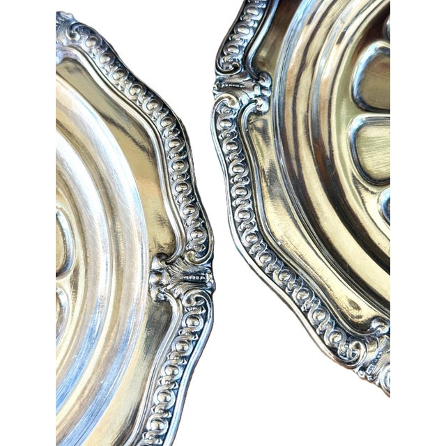 Late 19th Century Pair of Odiot Silver Plate Wine Coasters: French Antique Trivets For Sale - Image 5 of 6