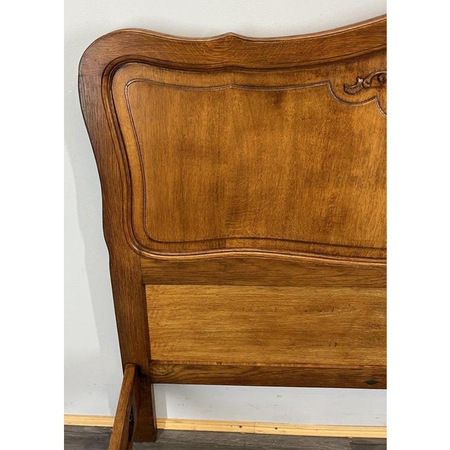 Brown Vintage French Louis XVI Double Bed Frame in Oak For Sale - Image 8 of 12