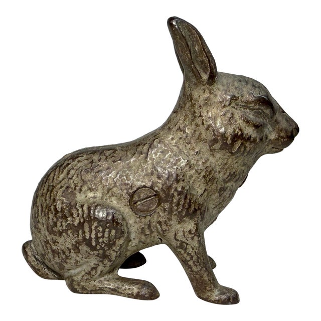 Antique 1920's Cast Iron Bunny Rabbit Animal Still Coin Bank – A.c. Williams For Sale