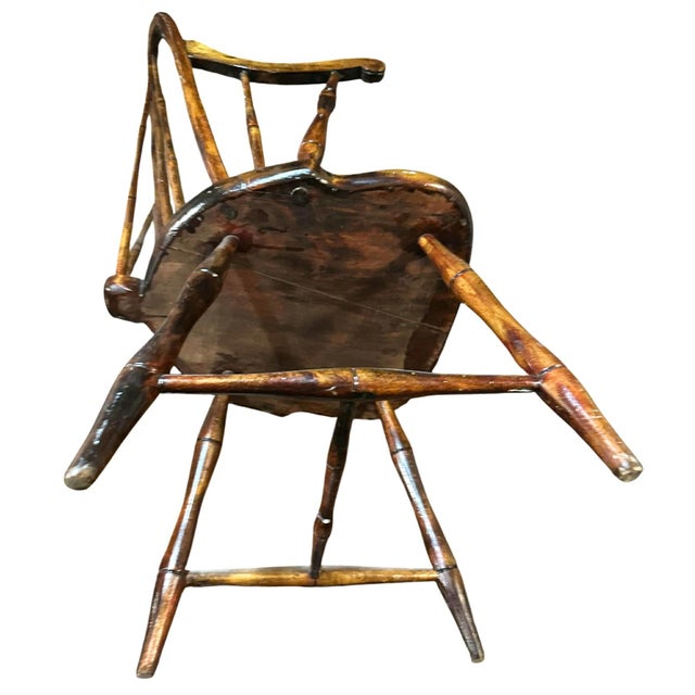 English Antique Cherry Wood Windsor Chair - 19th Century For Sale - Image 3 of 4