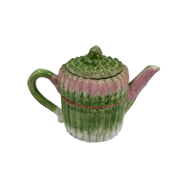 Late 20th Century Ceramic Asparagus Tea Pot For Sale In New York - Image 6 of 8