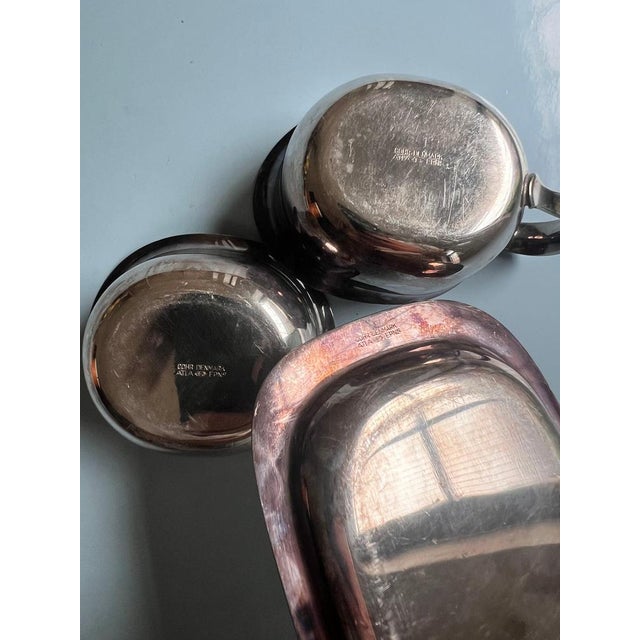 Silver-Plated Sugar, Tray and Milk Jug by Carl M. Cohr, Set of 3 For Sale - Image 3 of 7