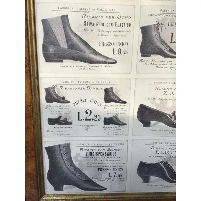 Italian Framed Antique Print of Italian Shoe Advertisement For Sale - Image 3 of 7