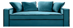 Rafaella Two-Seater Sofa in Petrol Blue Velvet with Navy Blue Trim from Biosofa