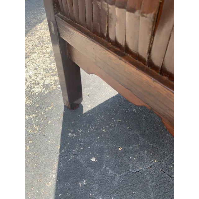 Wood Late 19th Century Antique Chinese Qing Dynasty Split Bamboo 4-Doors Cabinet For Sale - Image 7 of 10