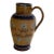 Antique Doulton Lambeth Stoneware Jug Ewer Pitcher Sterling Rim Made in London 1897 For Sale