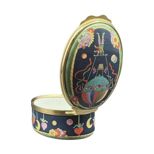 1980s 1980s Gucci Halcyon Days Hot Air Balloon Enamel Trinket Box For Sale - Image 5 of 11