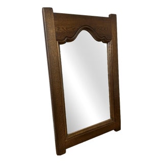 Vintage French Oak Wall Mirror For Sale