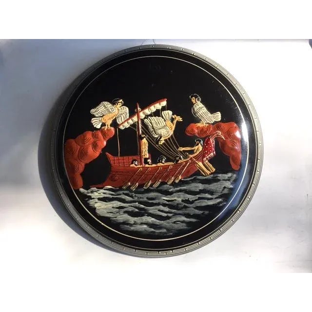 Black 1960s Hand Made Greek Pottery Art Wall Decor For Sale - Image 8 of 8