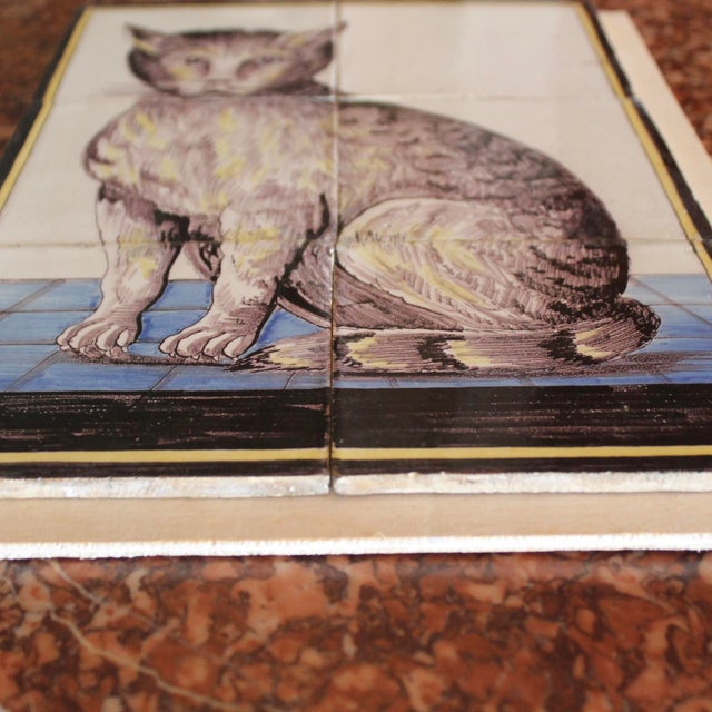 Antique Delft Tile Cat: A Six Tile Panel For Sale - Image 9 of 12