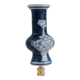 Cherry Blossom Blue & White Vase Lamp Finial For Sale