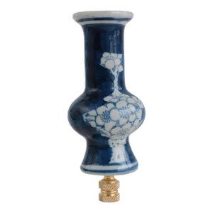 Cherry Blossom Blue & White Vase Lamp Finial